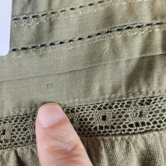 NWT J. Crew Puffed Sleeve Woven Lace Top Women's XS Olive Green‎ Cottagecore - Picture 8 of 10